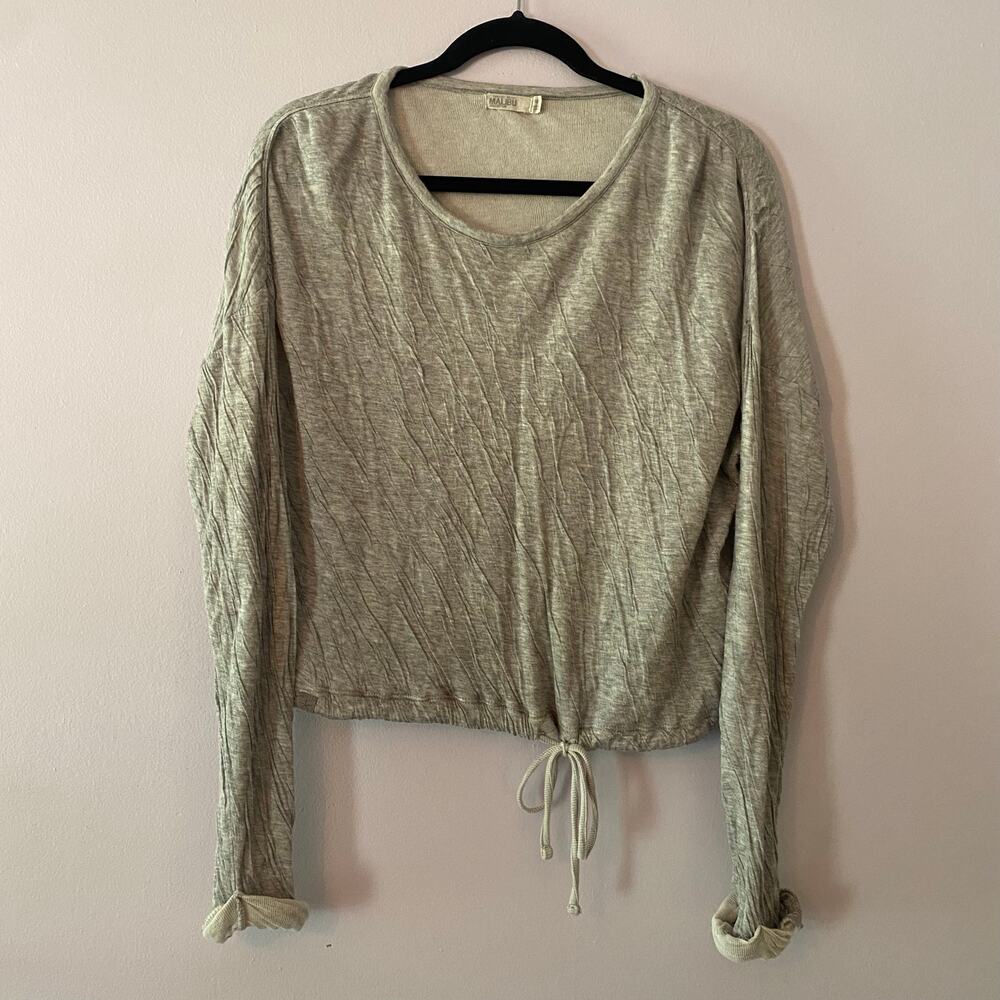 Barefoot Dreams Malibu Collection Gray Pullover Sweater Women's size Medium